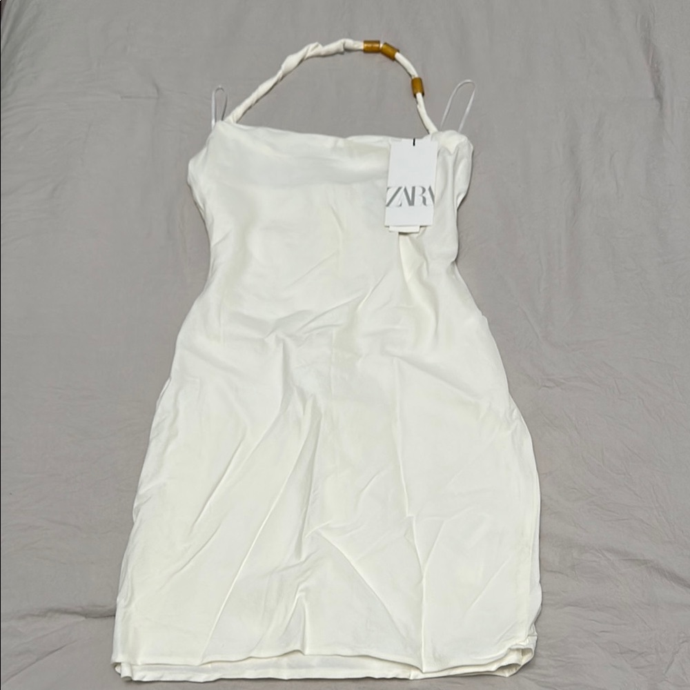 Zara White One Shoulder Sleeveless Cocktail Dress